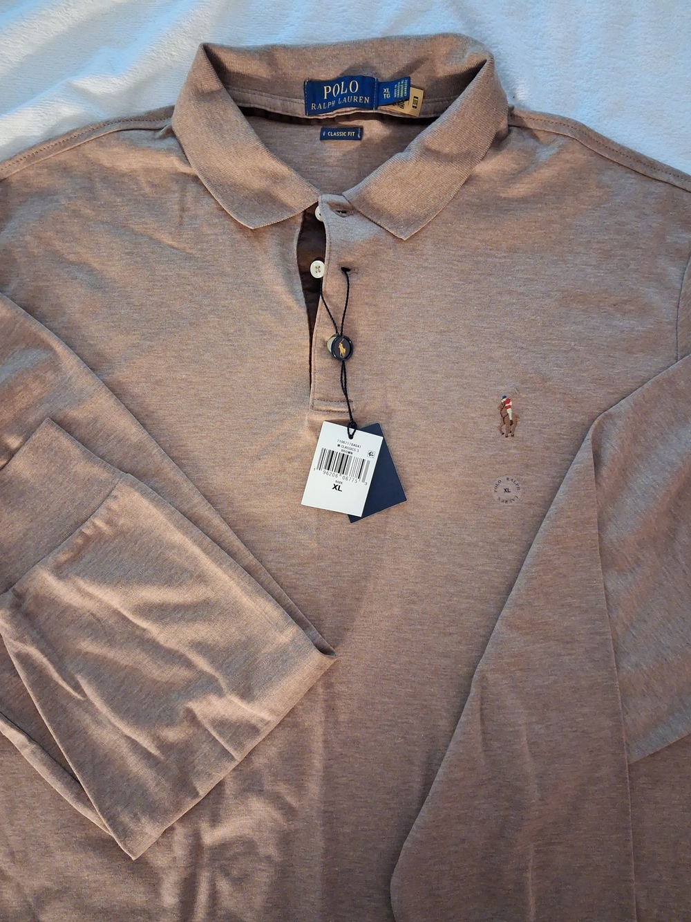 Polo by Ralph Lauren Men’s Long-Sleeve Polo - Light Brown - Picture 5 of 5